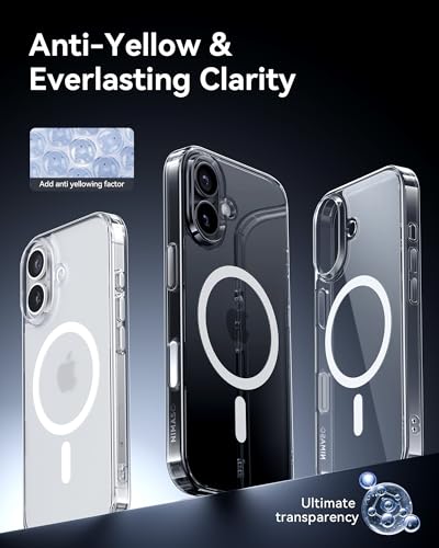 NIMASO for iPhone 17 Case Clear, Compatible with MagSafe, Shockproof Military Grade Protection, Non-Yellowing, Slim Thin Magnetic Phone Case for iPhone 17, Clear - Image 4