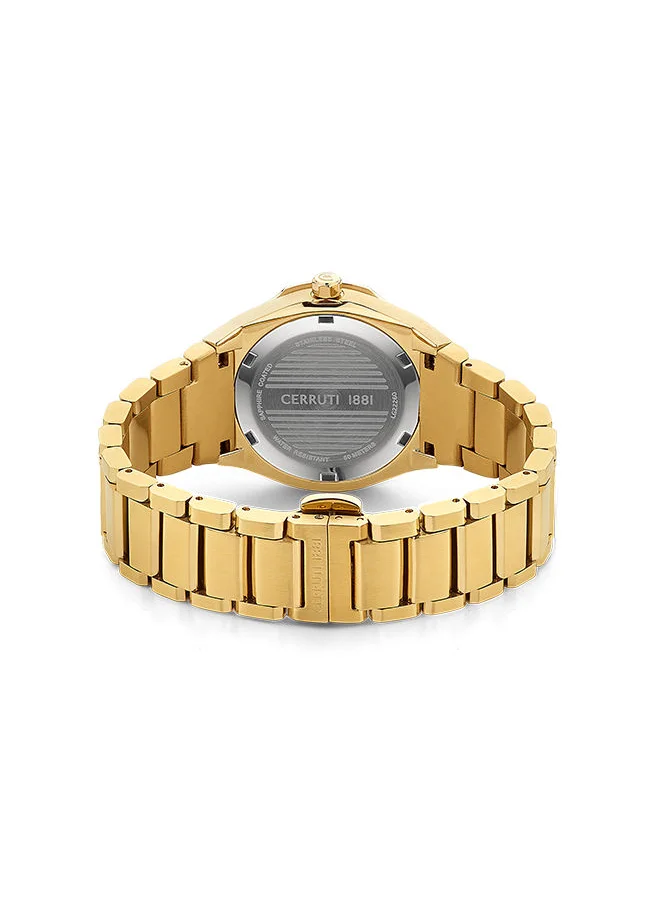 CERRUTI 1881 Womens Round Shape Stainless Steel Analog Wrist WatchCIWLG222600233 mmGold