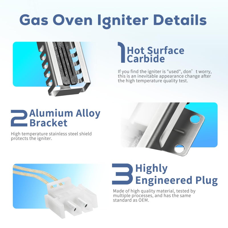 Bogda Upgraded Dg94-00520A Gas Range Oven Igniter Fit For Sam-Sung Nx58H5600Ss Nx58H9500Ws Replacement For G-E Whirl-Pool Hot-Point 2692271 Ap5577941 Wb13K21 Norton 501A W10918546 Range Oven By Bogda - Image 2