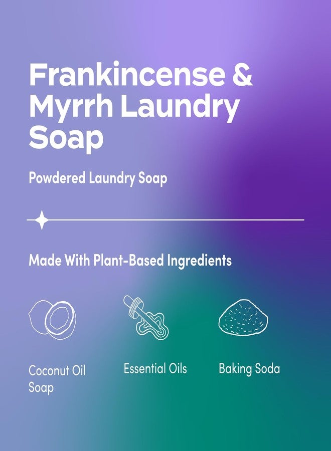 Zum Powdered Laundry Soap by Indigo Wild - Plant-Based Laundry Soap with Baking Soda, Coconut Oil & Essential Oils - 64 Loads (32 oz) - Frankincense & Myrrh - Image 2