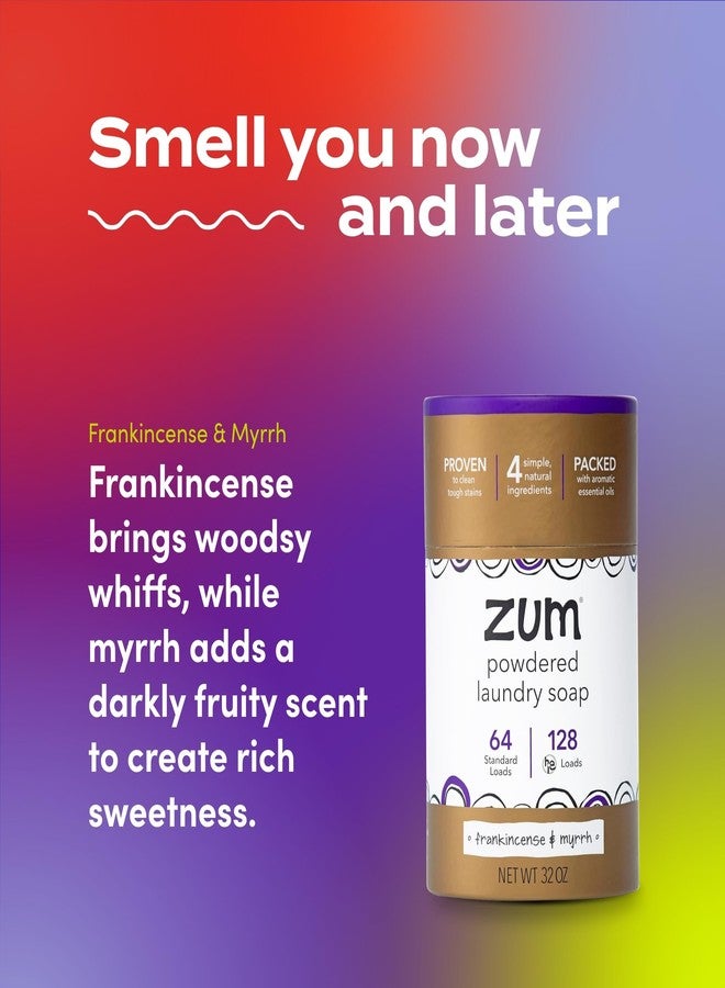 Zum Powdered Laundry Soap by Indigo Wild - Plant-Based Laundry Soap with Baking Soda, Coconut Oil & Essential Oils - 64 Loads (32 oz) - Frankincense & Myrrh - Image 3