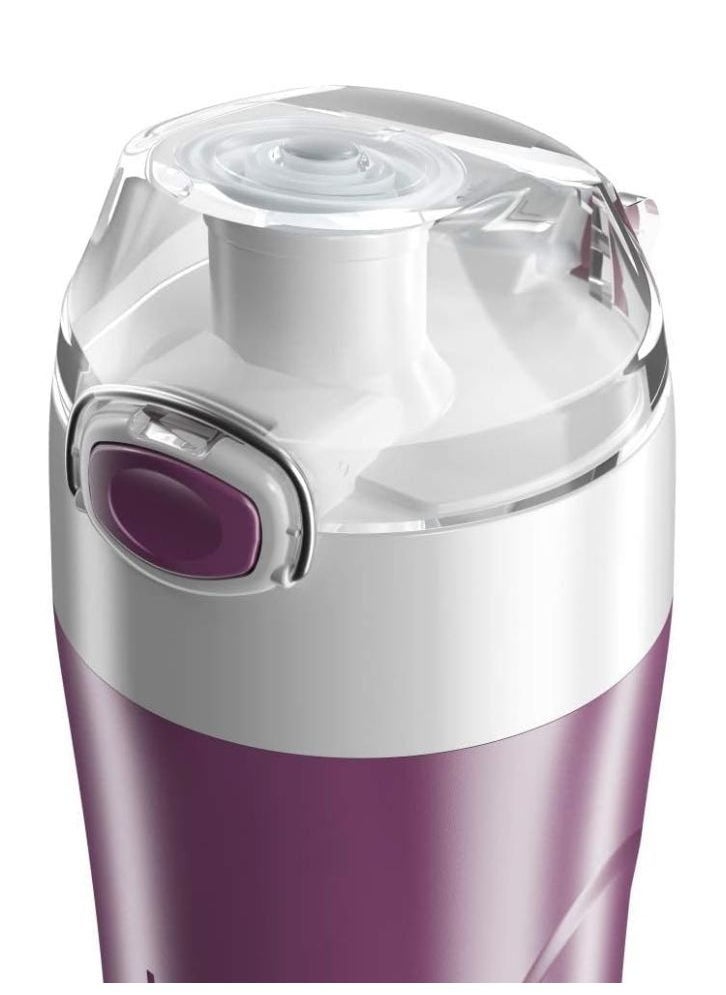 TANK 2-Piece Plastic Water Bottle Set Silver/Purple 650ml  - Image 3