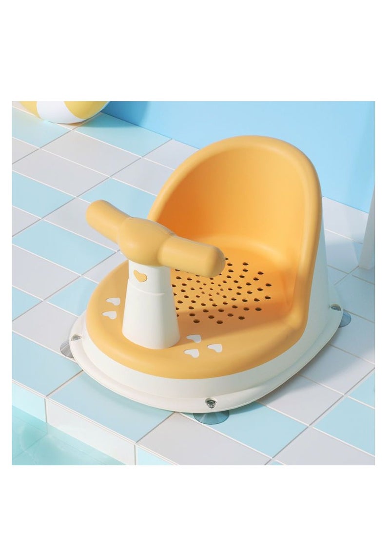 Baby Bathtub Seat with Adjustable Backrest Support, Suction Cups, Non-Slip Mat for 6-18 Months