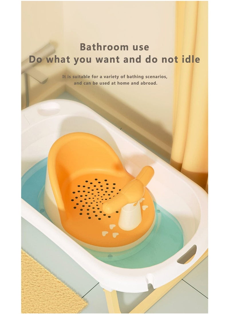 Baby Bathtub Seat with Adjustable Backrest Support, Suction Cups, Non-Slip Mat for 6-18 Months