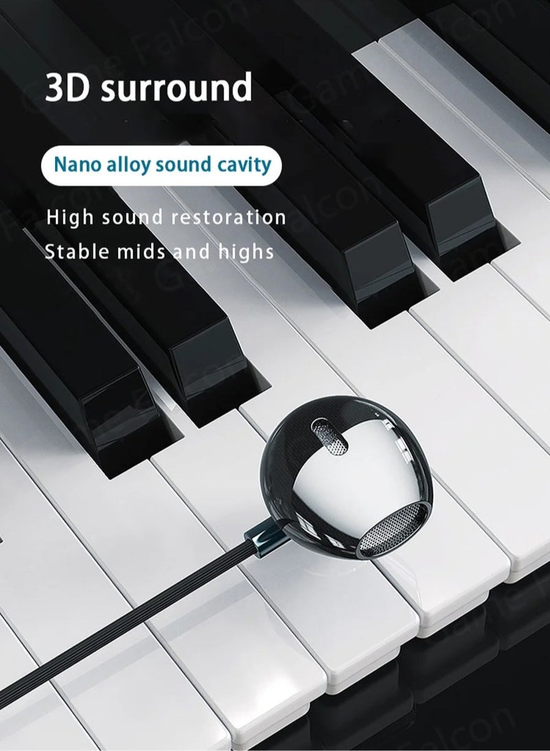 AROAQ Wired Earbuds, Hifi Bass Stereo Game Headphones, Lightweight Universal Hand Free Wired Headsets, Durable Portable Clear Sound Earphones With Built In Mic, (1pc, 3.5mm Black) - Image 5