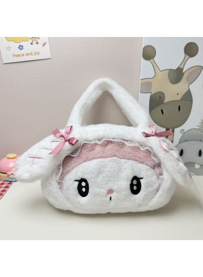 Sanrio Plush Bag Toy Doll Bag Cartoon Ins Style Coin Purse Grab Doll Crossbody Bag-Specifications:Bow Melody Handbag (25*16*8cm)  - Image 1