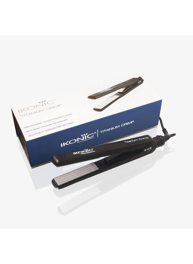 Ikonic Professional Titanium Hair Crimper, Black - Image 3