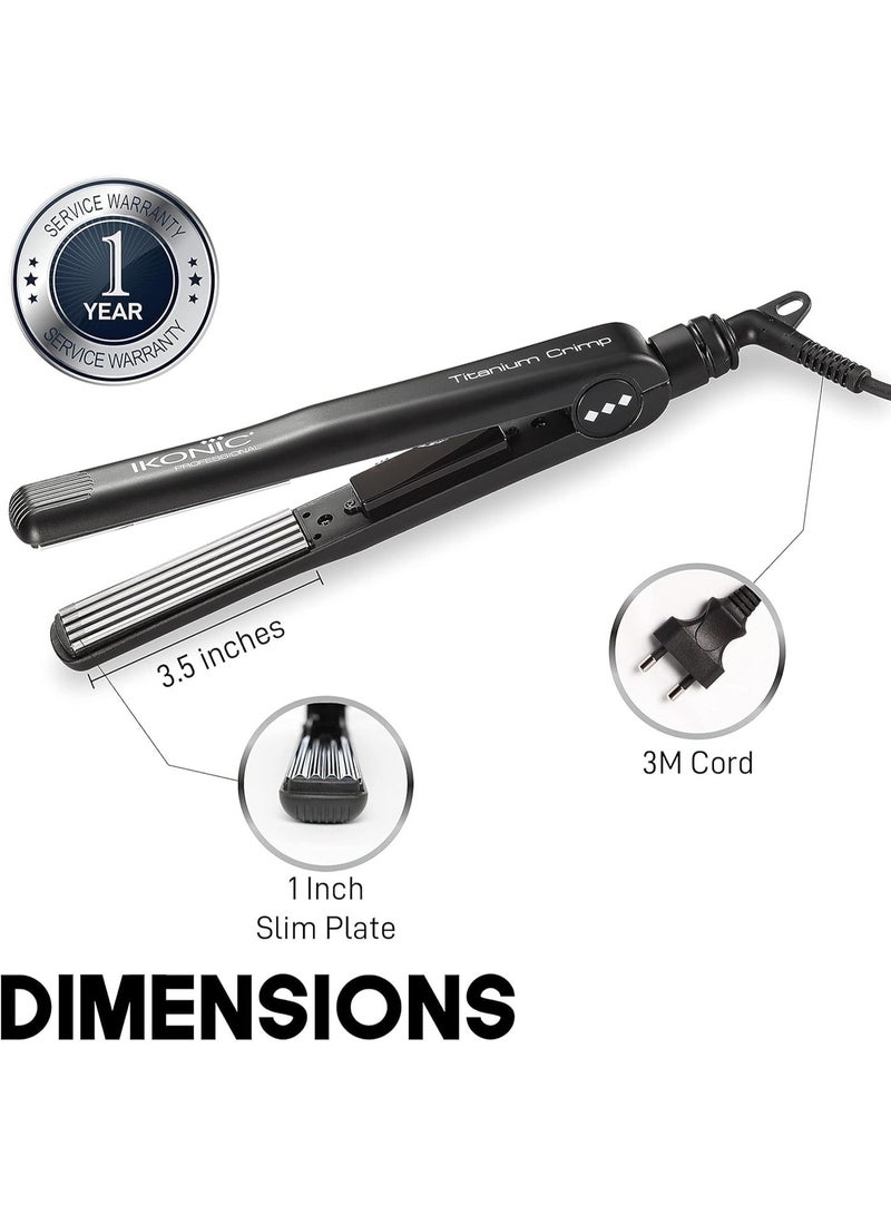 Ikonic Professional Titanium Hair Crimper, Black - Image 5