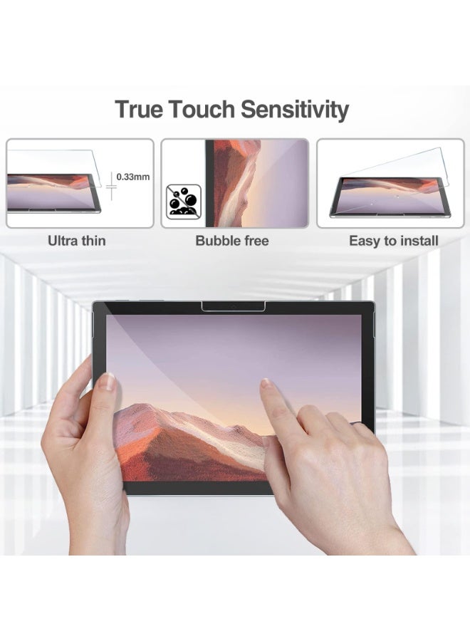 2 Pack Screen Protector Compatible with Microsoft 12.3" Surface Pro 7 Plus/Pro 7/Pro 6/Pro 5/Pro 4 Tempered Glass Screen Film Guard Screen Protector - Image 5