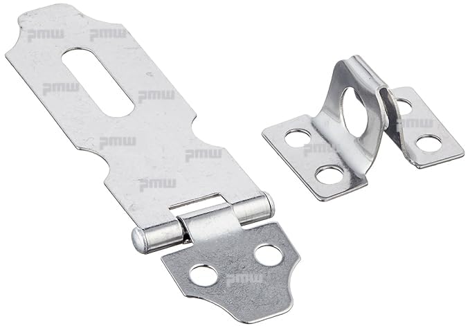 PMW - Door 3 INCH " Silver Tone Stainless Steel Padlock Hasp Staple Repair Parts - Student's Desk PADLOCK - Pack of 1 - Image 2