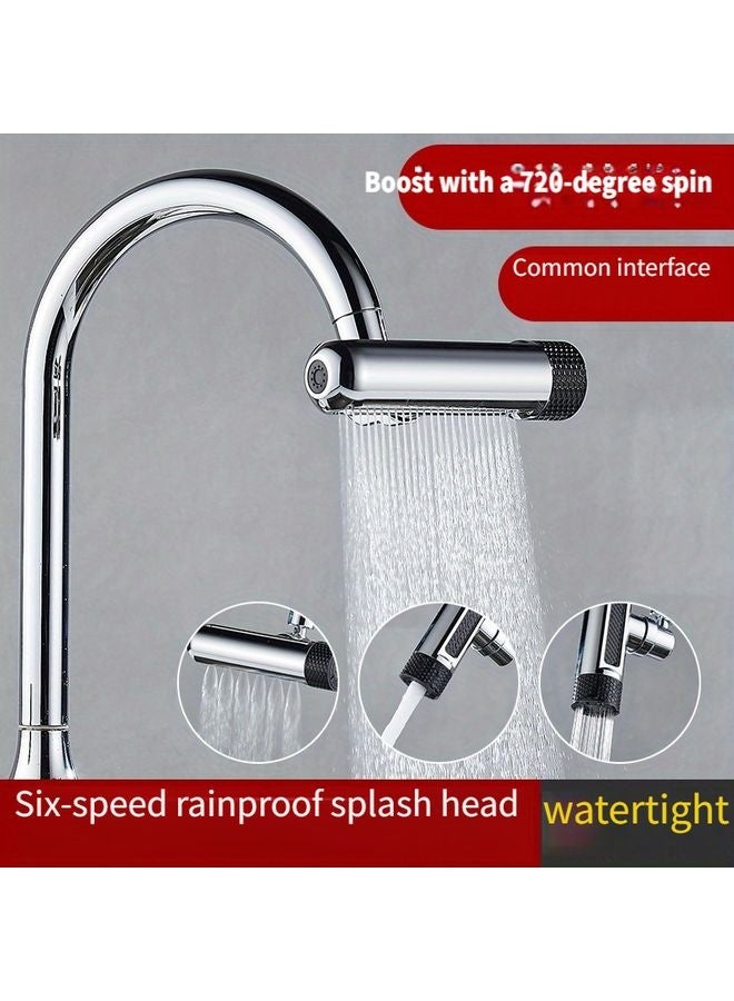 هومستر مطبخ ذو وضع رش 6-موزع مع 720° دوارة برذاذ مضاد، بناء المعادن والبلاستيك المتين، رأس الرذاذ للأحواض الحديثة، تدفق المياه متعدد الاستخدامات، إنهاء الكروم الأسلس، آلية الدوران، ملحقات فوسيت المطبخ، تدفق المياه متعدد الاستخدامات، إنهاء الكروم الأسلس، آلية الدوران - Image 4