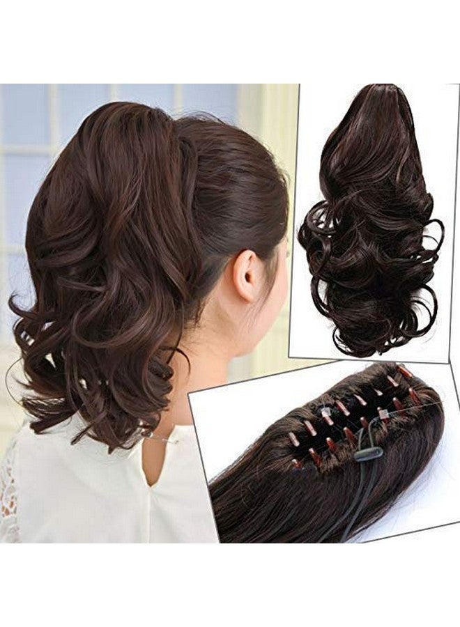 المرأة باروكة شعر Ponytal مجعد شعر طبيعي تمديد مقاومة للحرارة لعيد ميلاد/حفلة/زفاف/هالوين بني