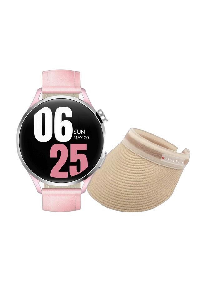 كيسلكت ساعة kieslect Lora 3 الذكية للنساء (وردي كرزي) + قبعة شمس kieslect sunbonnet - مجموعة أنيقة للنساء - Image 1