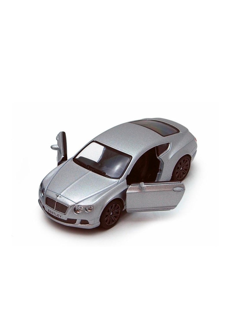 كين سمارت سيارة بنتلي كونتيننتال جي تي سبيد موديل 2012 بمقياس 1:38، مصنوعة من المعدن المصبوب، مزودة بآلية سحب للخلف وأبواب قابلة للفتح - فضية اللون - Image 2