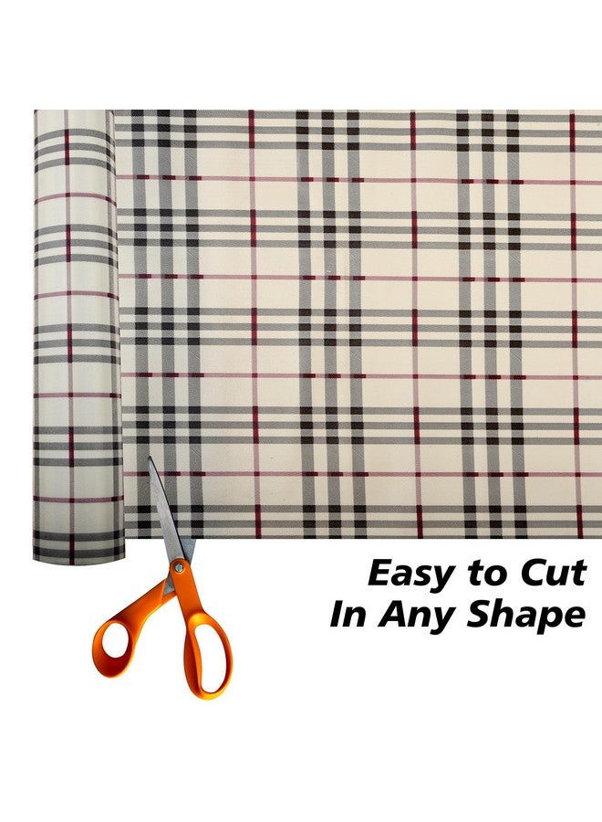 Kuber Industries Shelf Liner | Kitchen Cabinet Shelf Protector | Kitchen Liners for Cabinets and Drawers | Drawer Liner Mat | Check-Design Shelf Liner Cabinet Mat | 5 MTR | Pack of 2 | Cream - Image 2