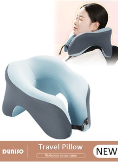 DUNISO 2-in-1 Travel Pillow, U-Shape Neck & Head Memory Foam Support Pillow, Napping Pillow, Face Down Pillow Relax Arms, Ergonomic Memory Foam Neck Pillow for Long Flight Essentials, Car, Train, Bus and Home Use  - Image 1