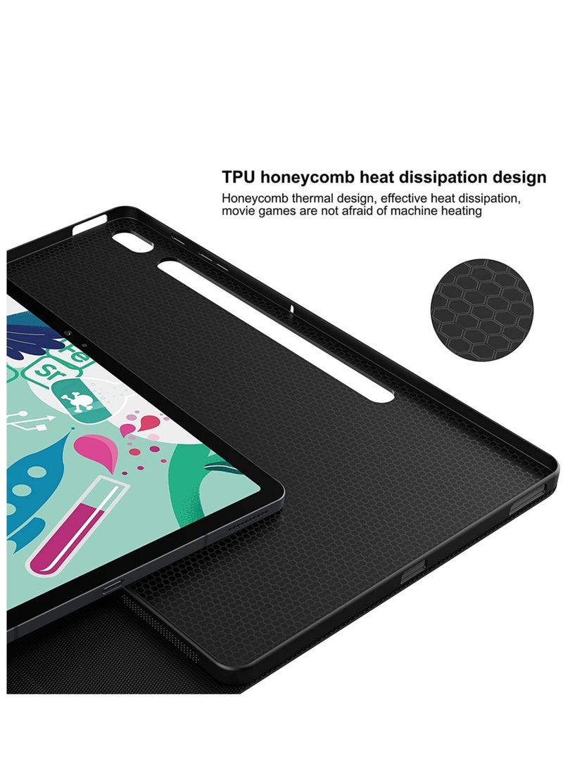 Galaxy Tab S7 FE Keyboard Case 12.4" 2021, Wireless Detachable Keyboard + Folio Smart PU Case Cover Auto Sleep/Wake Magnetic for Samsung Galaxy Tab S7 FE 2021 (SM-T730/T736B) (Black) - Image 4
