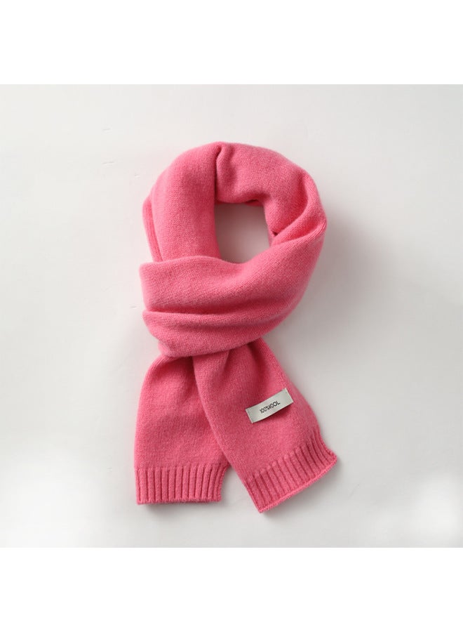 Children's 100% Pure Wool Knitted Scarf Baby Wool Scarf Korean Winter Boys And Girls Collar Autumn And Winter All-matching