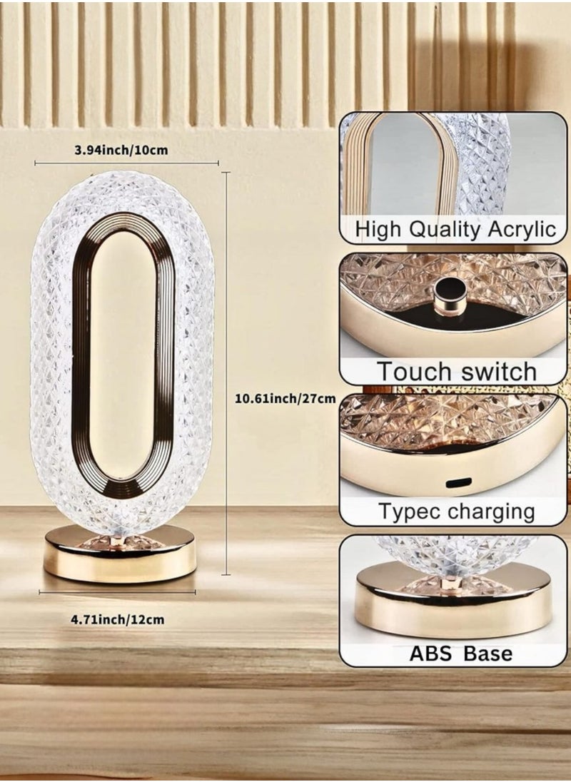 Touch Control LED Table Lamp with 3 Light Modes – Rechargeable via Type-C