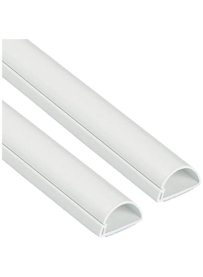 بروماس كابل من مادة PVC للأرضيات البيضاء بطول 1 متر مع ملصق أحمر ذاتي اللصق وغطاء سلك للحائط وخافي عيوب على الحائط وغطاء سلك قابل للطلاء - عبوة من قطعتين (10 × 35 مم، أبيض) أبيض - Image 1