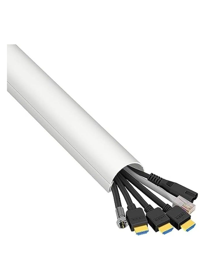 بروماس كابل من مادة PVC للأرضيات البيضاء بطول 1 متر مع ملصق أحمر ذاتي اللصق وغطاء سلك للحائط وخافي عيوب على الحائط وغطاء سلك قابل للطلاء - عبوة من قطعتين (10 × 35 مم، أبيض) أبيض - Image 3