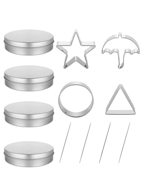 Squid Cookie Game Cutter Mold 12pcs Set  Tin Case Set Kit Umbrella Shapes Halloween Dalgona Sugar Candy Maker Container Box Tools