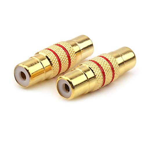 NANYI RCA Female to RCA Female Interconnect Coupler Adapter, with Gold Plated Housing for Mixer Amplifiers Cable link-2pack - Image 3