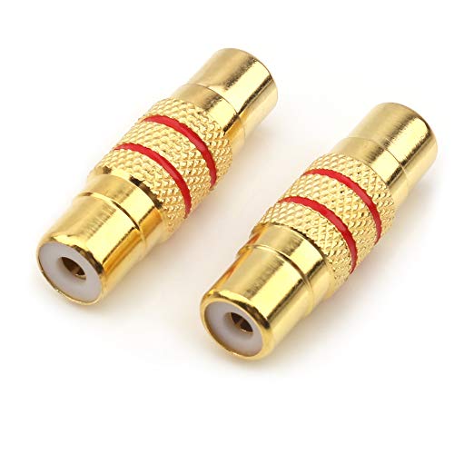 NANYI RCA Female to RCA Female Interconnect Coupler Adapter, with Gold Plated Housing for Mixer Amplifiers Cable link-2pack - Image 1