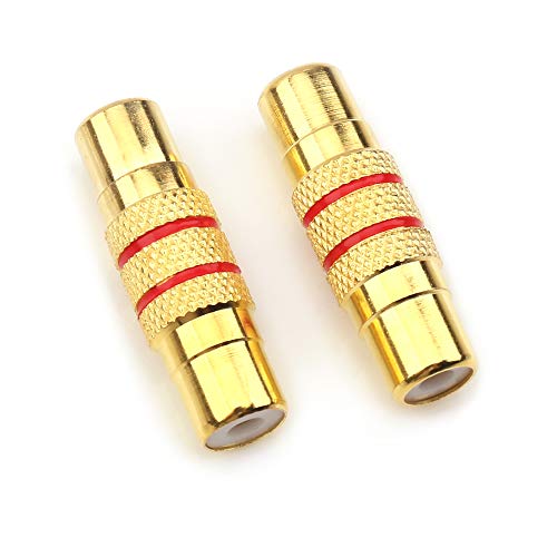 NANYI RCA Female to RCA Female Interconnect Coupler Adapter, with Gold Plated Housing for Mixer Amplifiers Cable link-2pack - Image 2