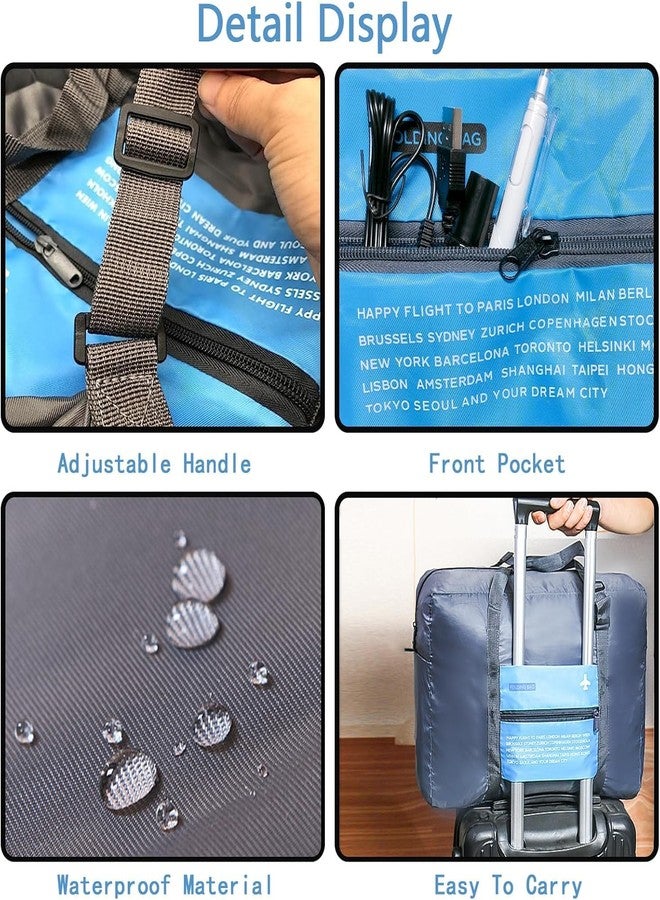 Modiq Duffel Bag Foldable for Travel - Lightweight Packable Carry-On Airlines Luggage with Straps, Water-Resistant Fabric - Ideal for Weekend Getaways and Business Trips (Grey) - Image 2