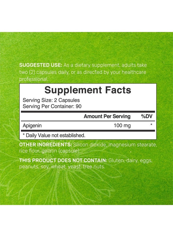 DEAL SUPPLEMENT Apigenin 100Mg 180 Capsules 3 Months Supply ; Bioavailable Plant (Chamomile) Extract Bioflavonoids Apigenin Supplement Third Party Tested Nongmo & No Gluten  - Image 3