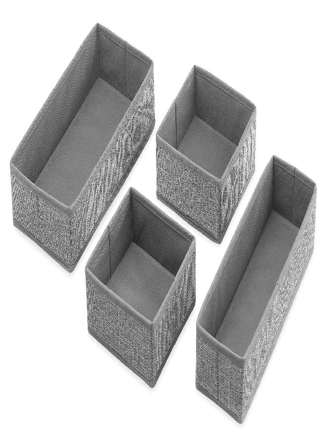 Whitmor 6283-9871 Set of 4-Crosshatch Gray Drawer Organizer - Image 1