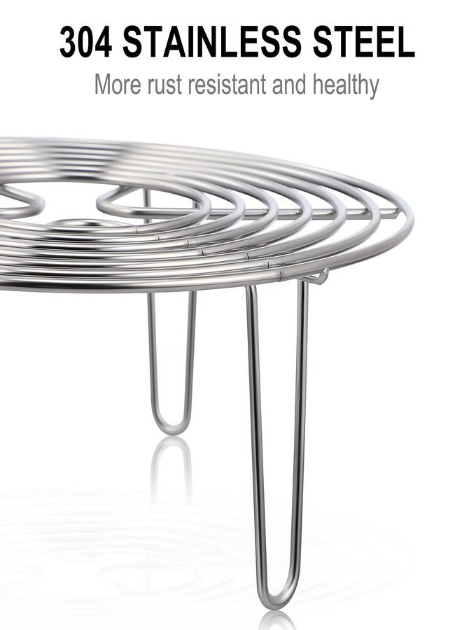 Cabilock 304 Stainless Steel Steamer Rack, Round Cooling Rack Microwave Plate, Steaming Tray with Legs Cooking Supplies for Kitchen Steaming Cooking (20 * 7cm) - Image 2