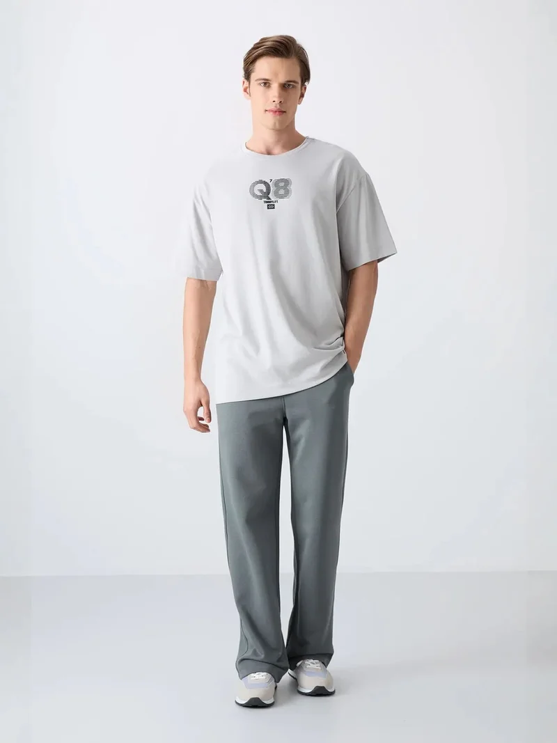 TOMMYLIFE TOMMY Oversized Printed Logo Crew Neck T-Shirt