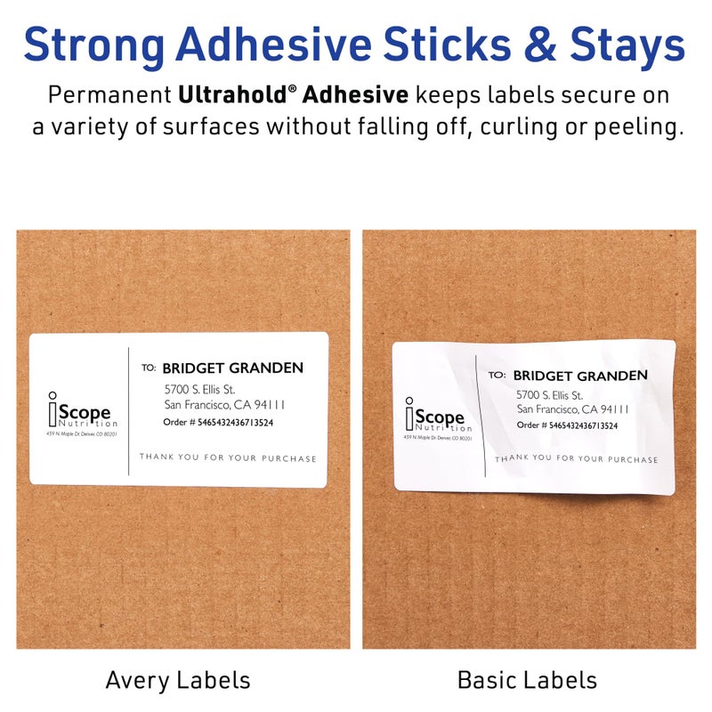 Avery Waterproof Printable Shipping Labels with Sure Feed, 3-1/3" x 4", White, 300 Blank Mailing Labels (5524) - Image 5