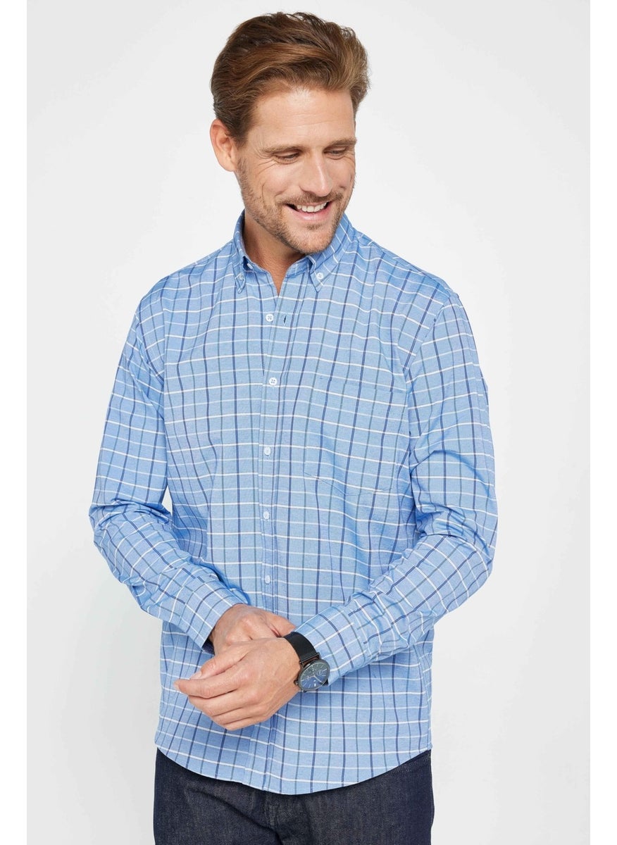 Classic Fit Long Sleeve Button Collar Small Checked Cotton Men's Shirt - pzsku/Z06ABC8061446C8206BE3Z/45/_/1732104845/316fa226-58ef-4595-9c1f-334ce31e382c