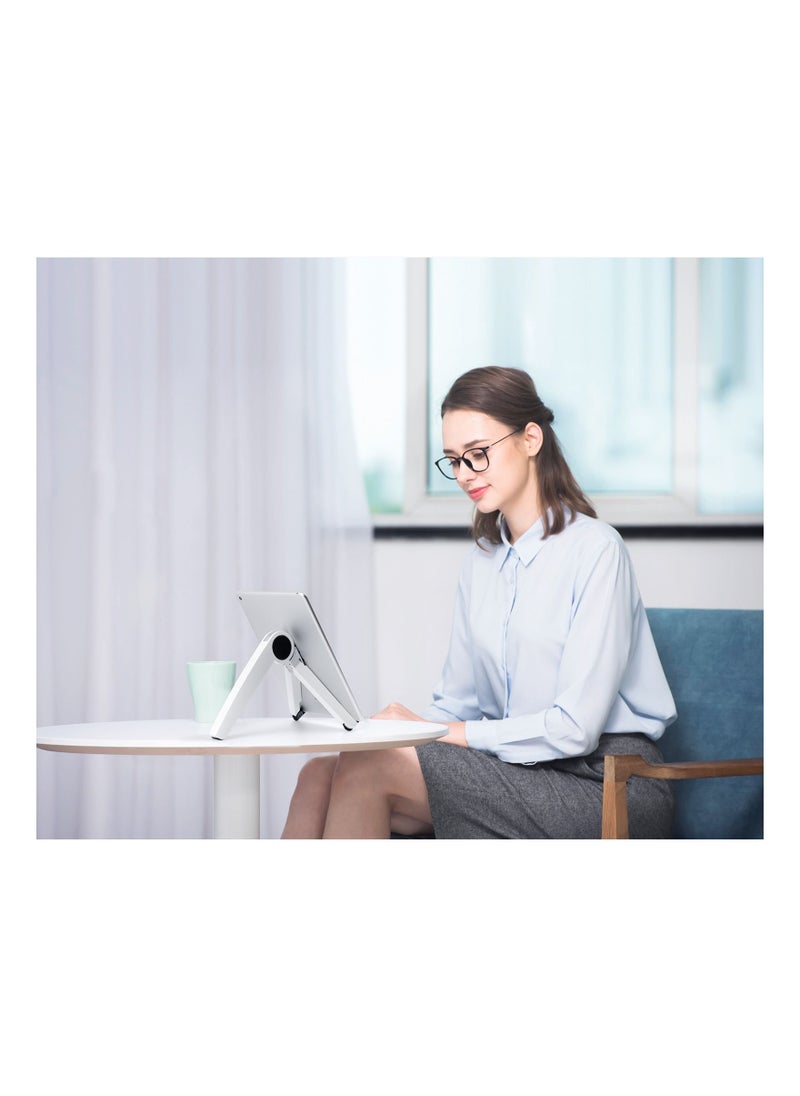 upergo UP-1 Aluminum Alloy Height Adjustable Laptop, Tablet Foldable Stand For upto 15.6" Laptop - White  - Image 4