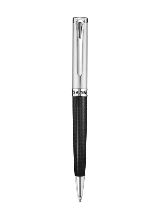 CERRUTI 1881 Silver Black Ballpoint Pen Stylish Design
