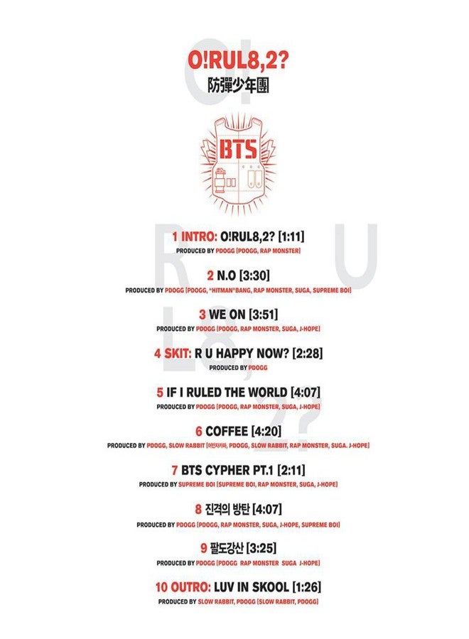 Bighit BTS (O!RUL8,2?) 1st Mini Album Bangtan Boys CD+Folded Poster+Photobook+Photocard+Gift (Extra BTS 6Photocards and 1Double-Sided Photocard Set) - Image 3