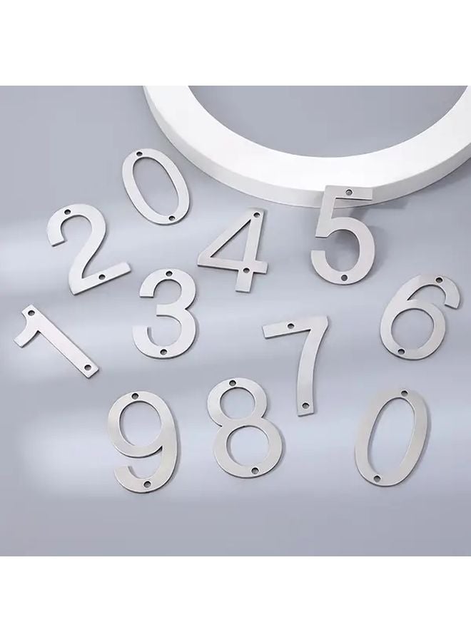 Stainless Steel Door Numbers 0 9 Brushed Surface Size 2 Modern Address Plaques - Image 2