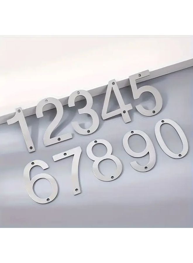 Stainless Steel Door Numbers 0 9 Brushed Surface Size 2 Modern Address Plaques - Image 3