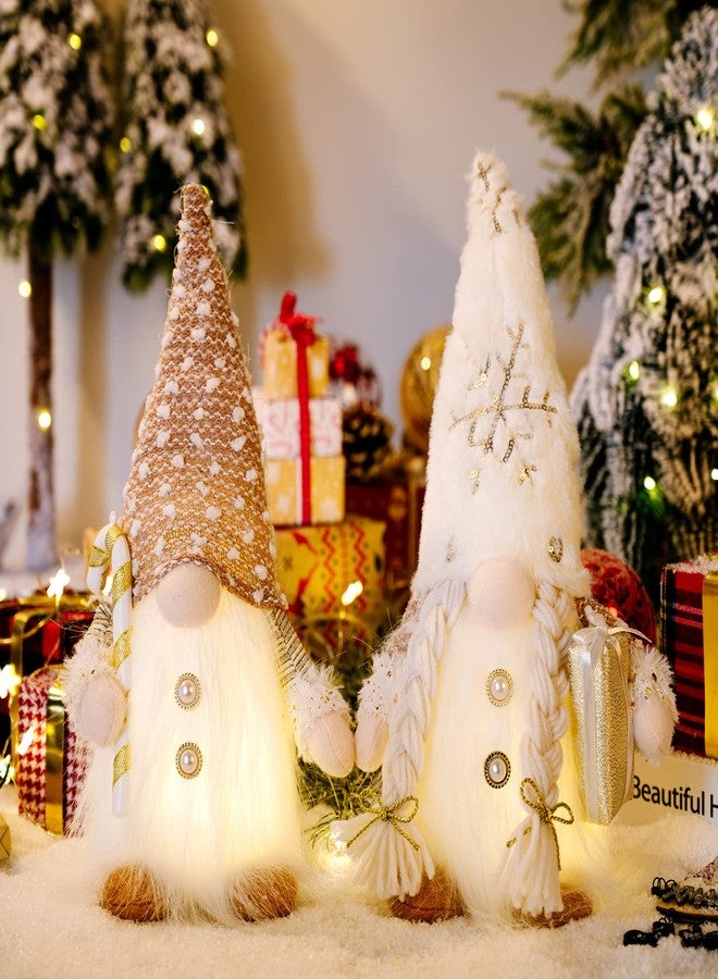 Gwindrise Light Up Christmas Gnomes Plush, Set of 2, Small Gnomes for Christmas Decoration, Handmade for Women,Mom,Grandma,Friends,Cowokers, Christmas Decor - Image 1