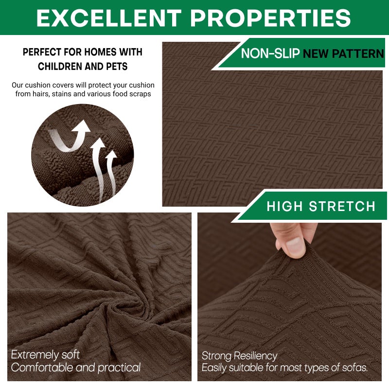 XINEAGE Stretch Recliner Chair Covers 4 Piece Recliner Covers with Storage Pockets Soft and Washable Recliner Slipcover Furniture Protector with Elastic Bottom Fit Pets & Kids (Coffee) - Image 5