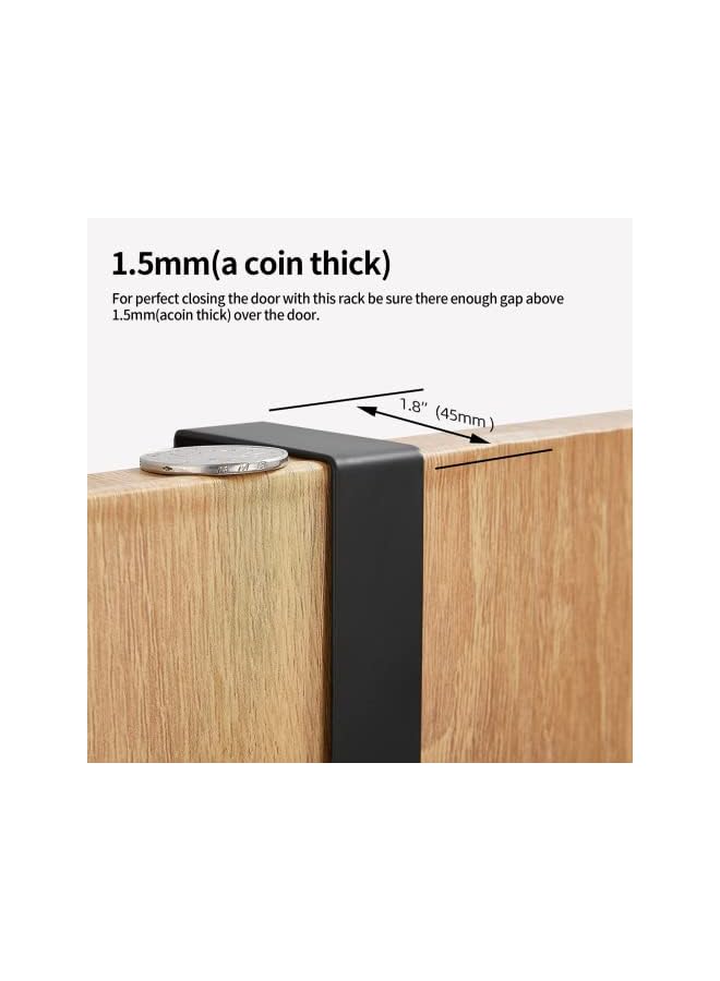 The Bros Coat Hooks Hanger, Over The Door Bamboo Wooden Hook with 6 Hooks - Door Hanging Towel Rack, Heavy Duty Bathroom Kitchen Organizer Rack for Hanging Clothes, Hat, Bag,Towel (Black) - Image 2