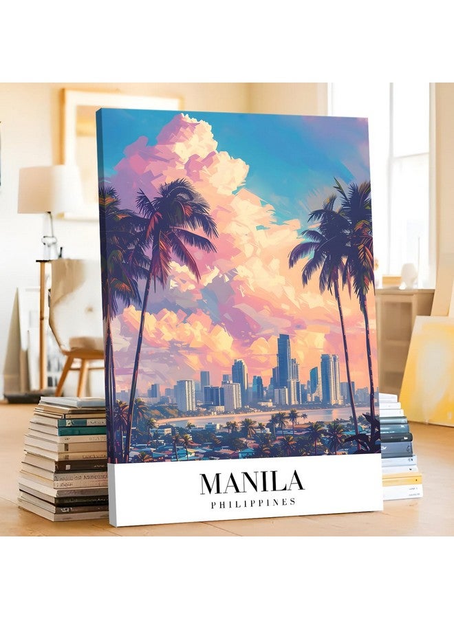 PAPER PLANE DESIGN Manila Philippines Canvas Gallery Wrap Framed Painting | Wall Art for Living Room, Bedroom, and Office Decor | Size 20 In x 30 In DS756 - Image 2