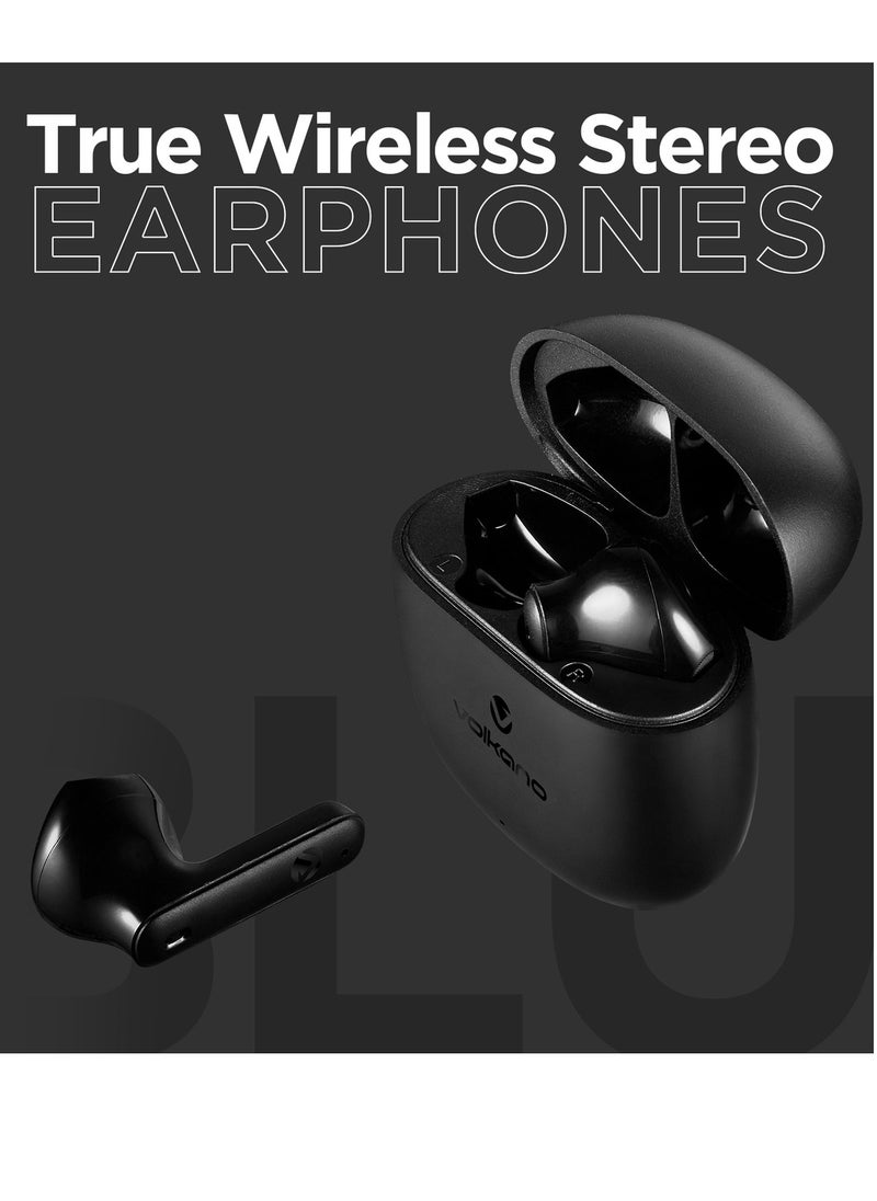 Volkano - Volkano Sleek Series TWS Bluetooth Earphones, 16H Playtime, Supports Google and Siri - Black, 1 Year Warranty - Image 1