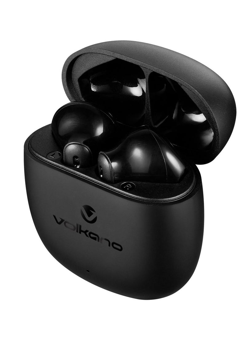 Volkano - Volkano Sleek Series TWS Bluetooth Earphones, 16H Playtime, Supports Google and Siri - Black, 1 Year Warranty - Image 1