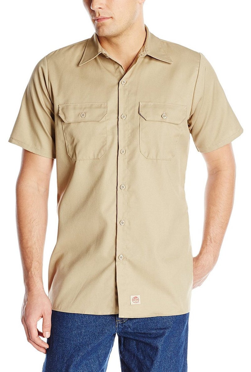 Red Kap Men's Standard Utility Uniform Shirt, Khaki, Medium - Image 4