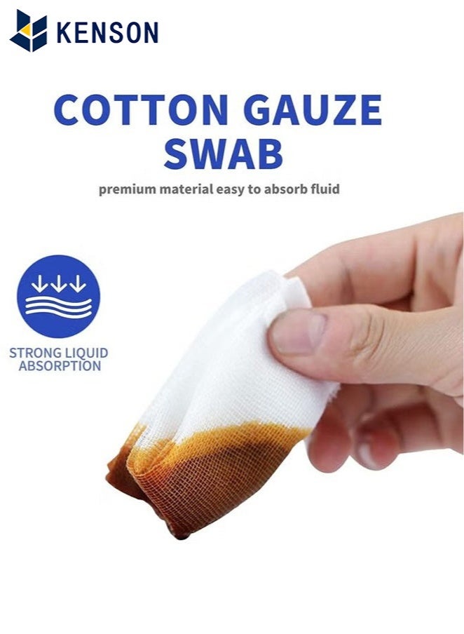KENSON 30 Pcs 5x5 Disposable Gauze Swabs Bleeding Stop Gauze Absorbent Cotton Gauzes  - Image 4