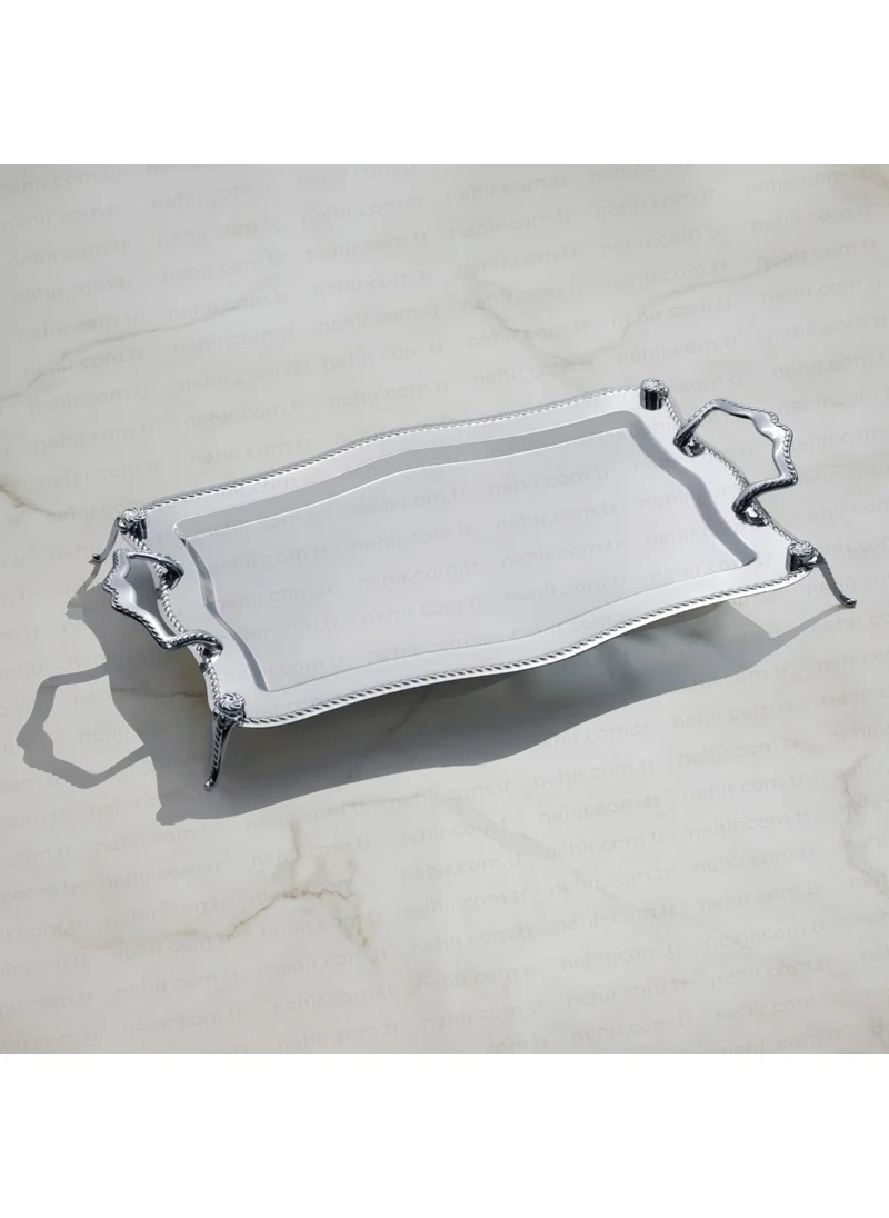 نهر Zincir Plain Footed Tray